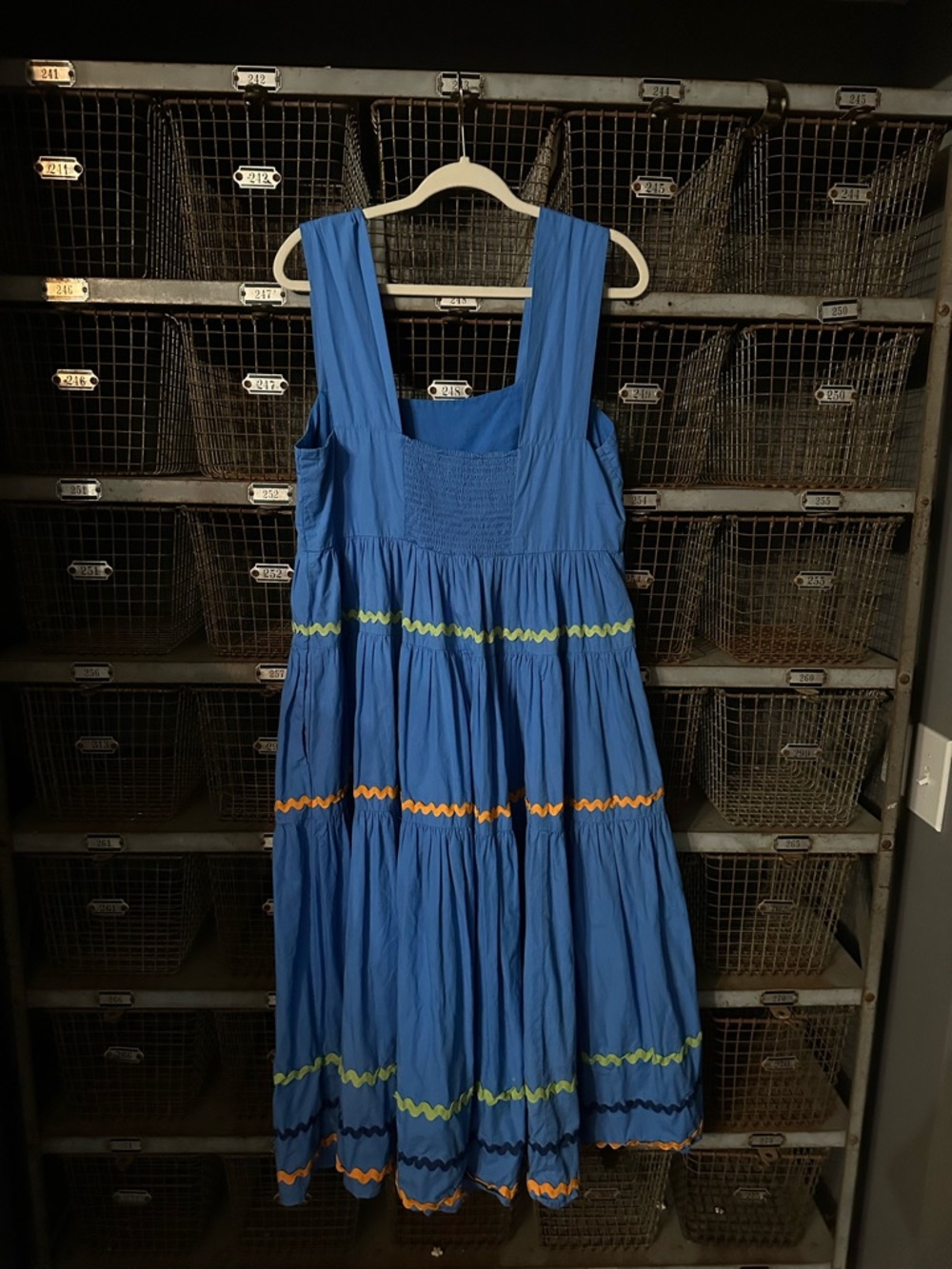 Anthropologie Blue The Helena Square-Neck Tiered Midi Dress Size XL 38331 - Picture 7 of 13